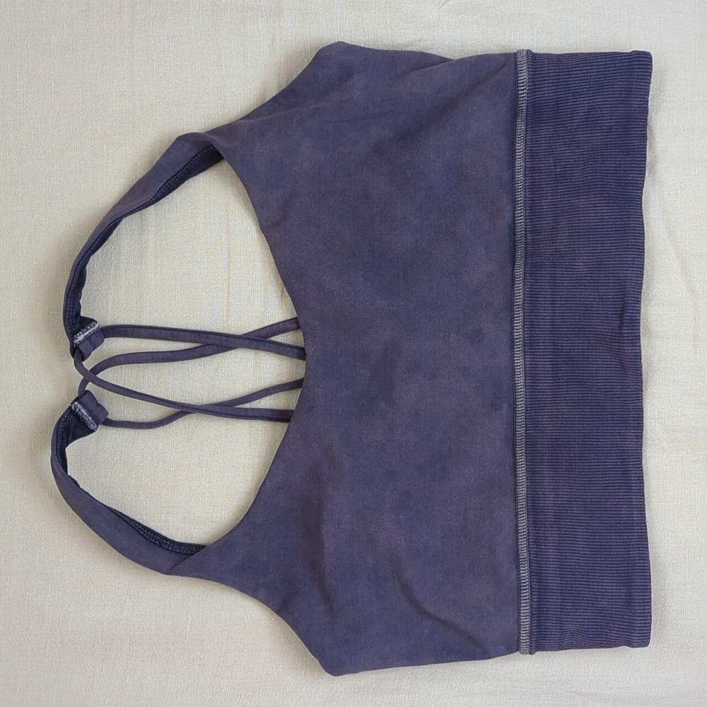 Lululemon FREE TO BE Longline BRA WILD A/B CUP Acid Wash Purple